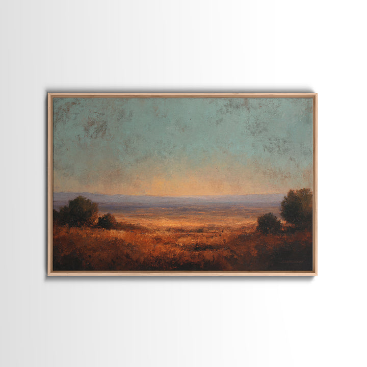Desert Landscape in Warm Terracotta Tones Framed Canvas Print, Wall Art, Room Decor, Living Room Decor, Fine Art, WAL-3x2-35