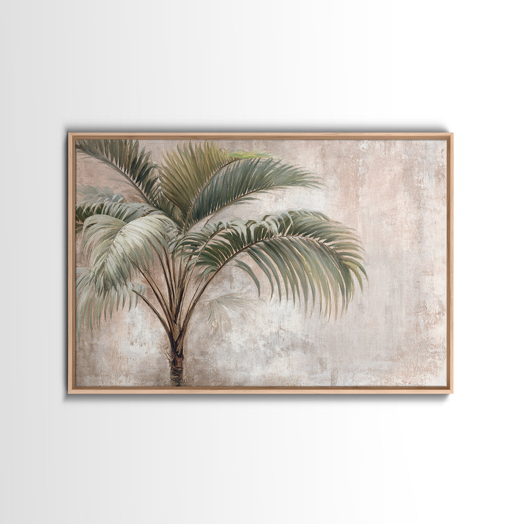 Tropical Palm Leaf Painting Canvas Print, Wall Art, Abstract Wall Art, Living Room Decor, Fine Art, Contemporary Art, WAL-3x2-44
