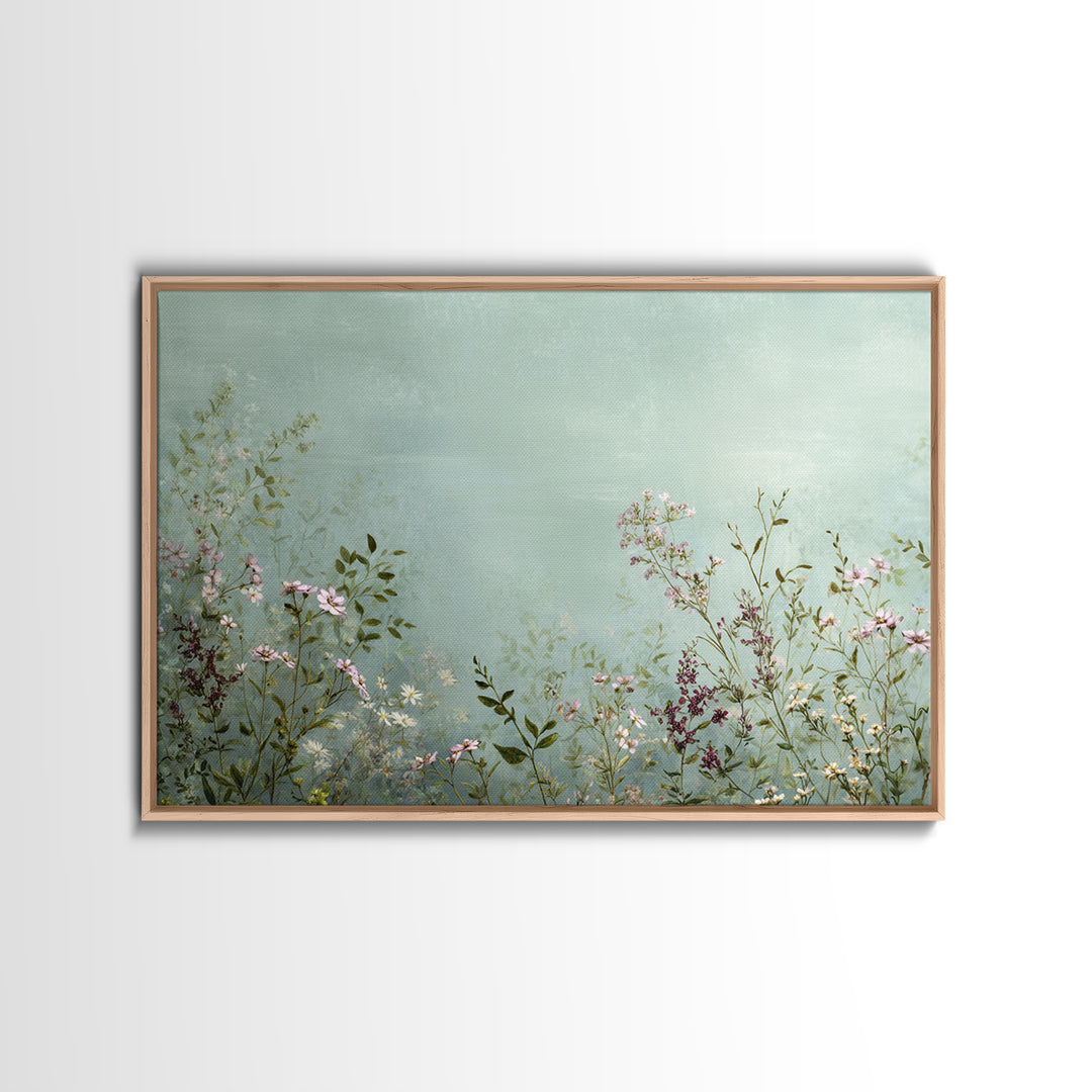 Impressionist Meadow of Wildflowers Framed Canvas Print, Wall Art, Gallery Decor, Living Room Decor, Fine Art, WAL-3x2-45