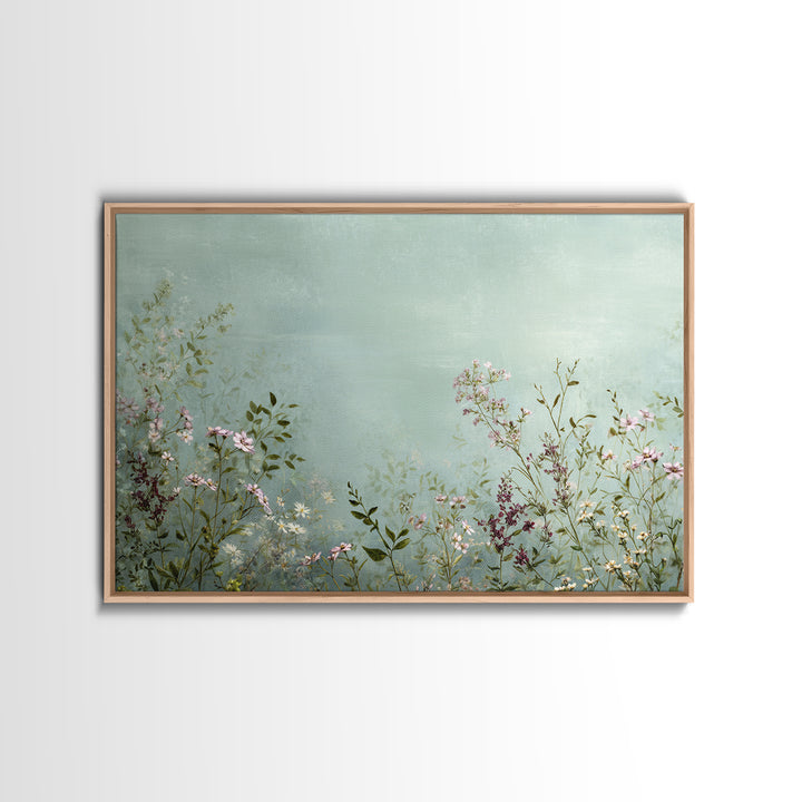 Impressionist Meadow of Wildflowers Framed Canvas Print, Wall Art, Gallery Decor, Living Room Decor, Fine Art, WAL-3x2-45