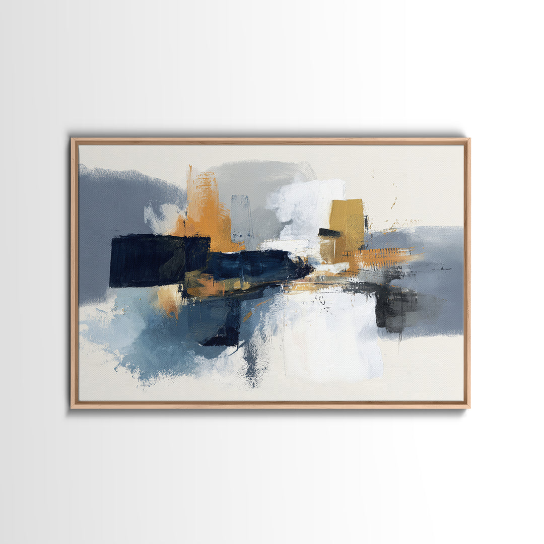 Statement Abstract with Bold Layered Brushwork Framed Canvas Print, Wall Art, Prints Wall Art, Living Room Decor, Fine Art, WAL-3x2-5