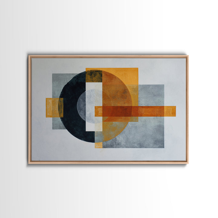 Modern Geometric Composition for Living Spaces Framed Canvas Print, Wall Art, Framed Wall Art, Living Room Decor, Fine Art, WAL-3x2-8
