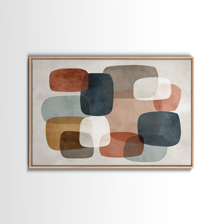 Modern Geometric Composition for Living Spaces Framed Canvas Print, Wall Art, Home Decor, Living Room Decor, Abstract Art, WAL-3x2-80