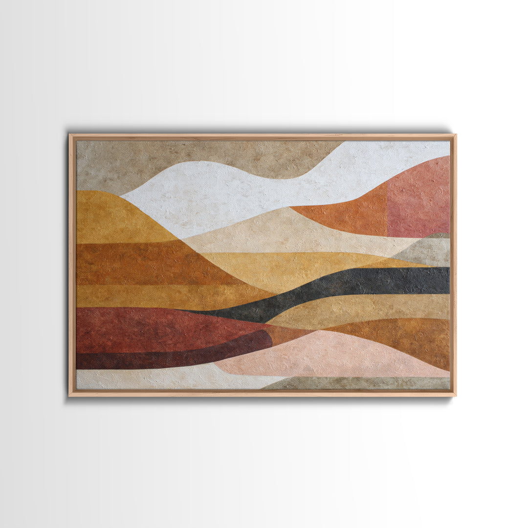 Mid Century Color Block Composition Canvas Print, Wall Art, Art, Living Room Decor, Fine Art, Wall Clock, Large Wall Art, WAL-3x2-88