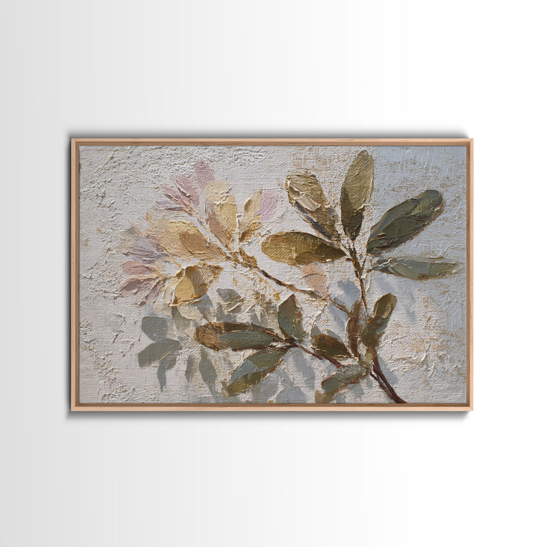 Soft Floral Oil Painting Framed Canvas Print, Wall Art, Canvas Wall Art, Living Room Decor, Oil Painting, Statement Artwork, WAL-3x2-9