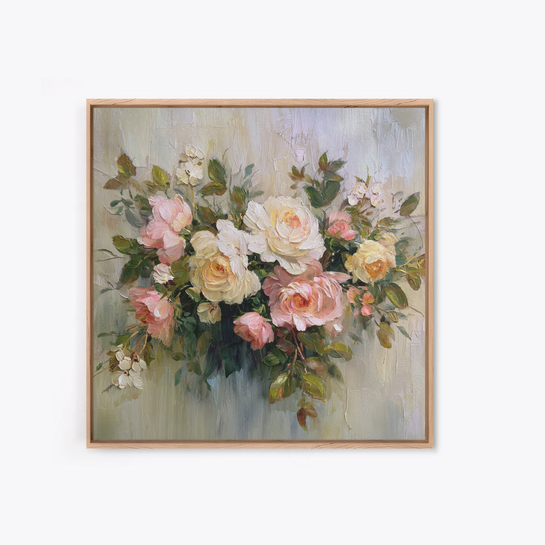 Classic Church Bells and Flowers Without Interior Canvas Print, Wedding Art, Custom Wedding Gift, Living Room Decor, Romance, WED-1x1-18