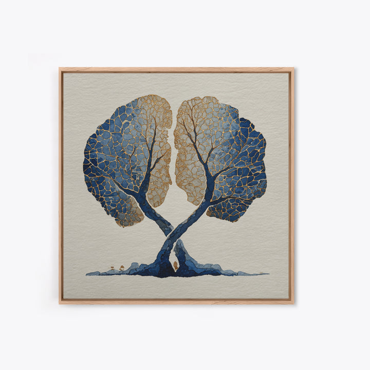 Two Intertwined Trees as Symbolic Artwork Canvas Print, Wedding Art, Wedding Sign, Living Room Decor, Fine Art, Romance, WED-1x1-23