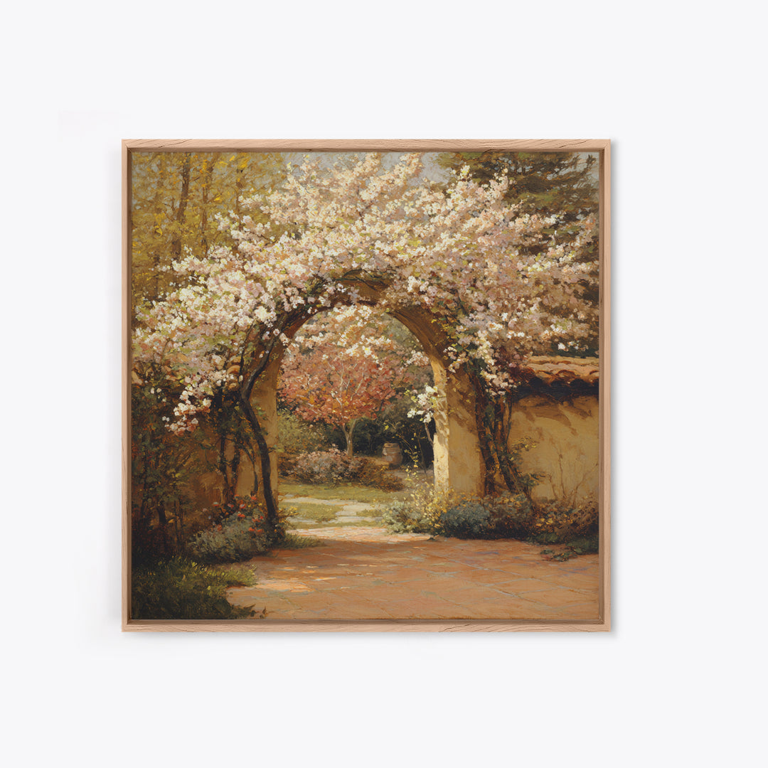 Romantic Garden Arch Covered Canvas Print, Wedding Art, Personalized Wedding, Living Room Decor, Fine Art, Romance, WED-1x1-82