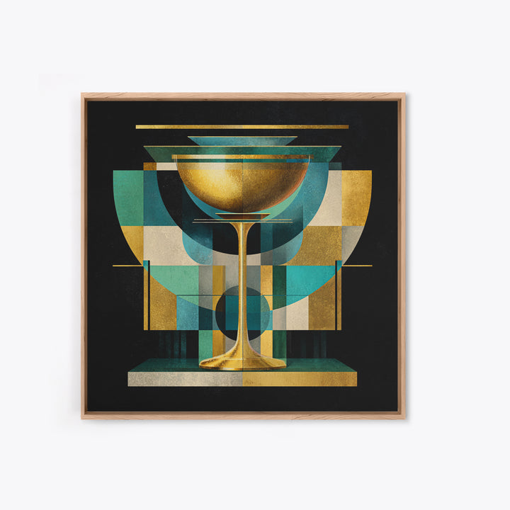 Champagne Coupe Tower Framed Canvas Print, Wedding Art, Gallery Decor, Living Room Decor, Oil Painting, Romance, WED-1x1-93