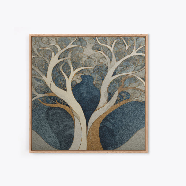 Two Intertwined Trees as Symbolic Artwork Canvas Print, Wedding Art, Wedding Stationery, Living Room Decor, Fine Art, Romance, WED-1x1-95