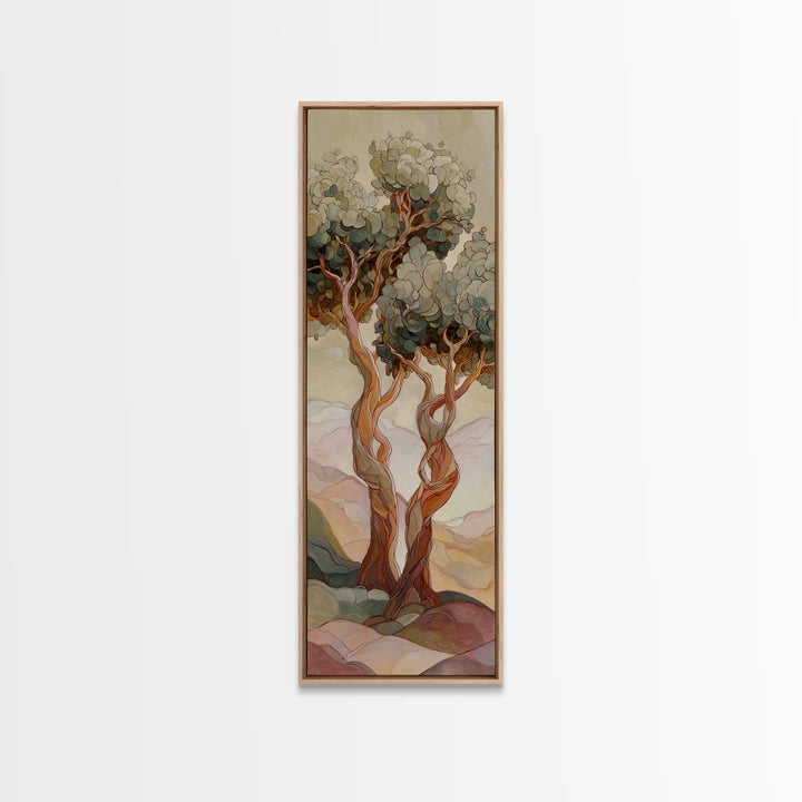 Two Intertwined Trees as Symbolic Artwork Canvas Print, Wedding Art, Modern Decor, Living Room Decor, Fine Art, Romance, WED-1x3-35