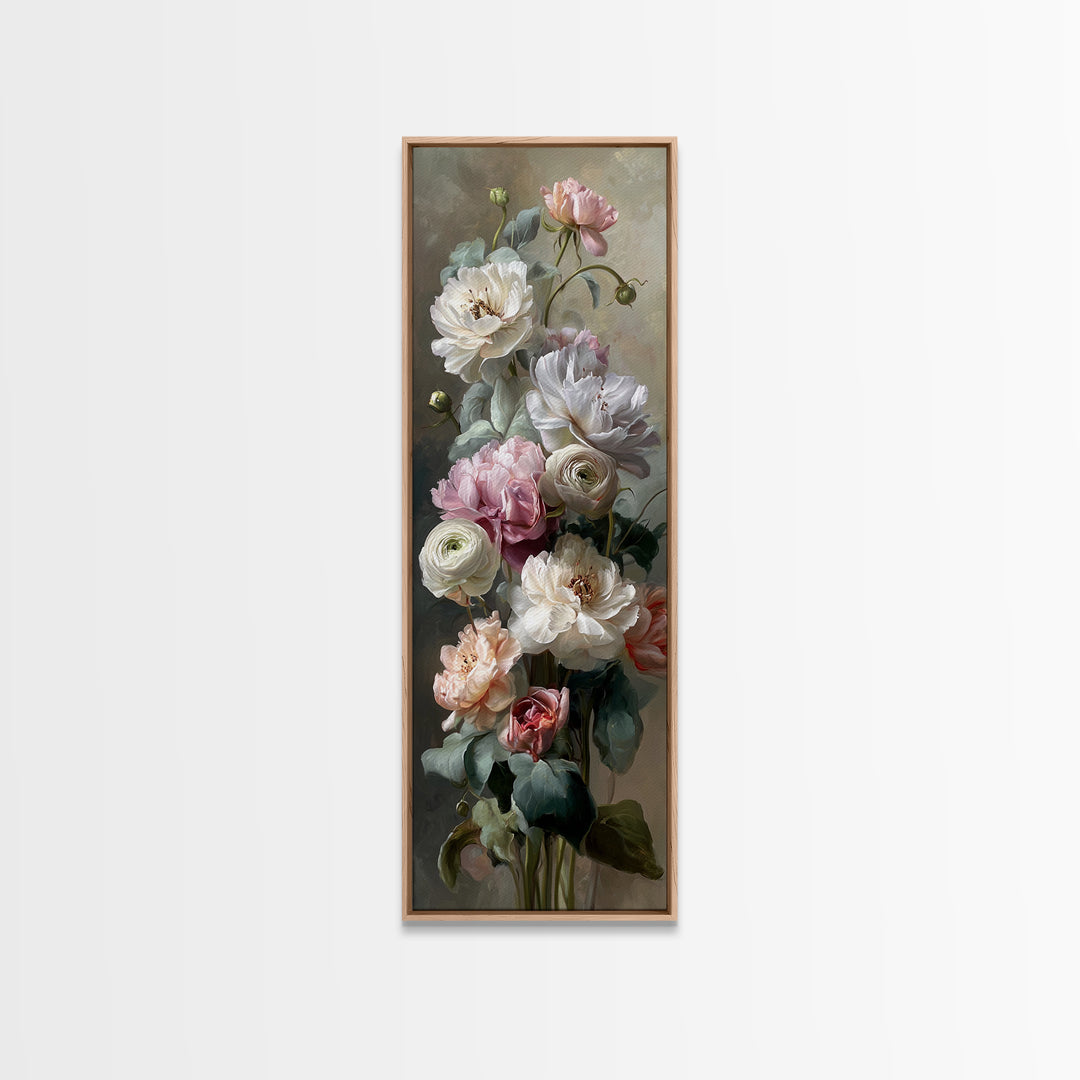 Peony and Ranunculus Bouquet Canvas Print, Wedding Art, Contemporary Art, Living Room Decor, Fine Art, Romance, Custom Art, WED-1x3-56