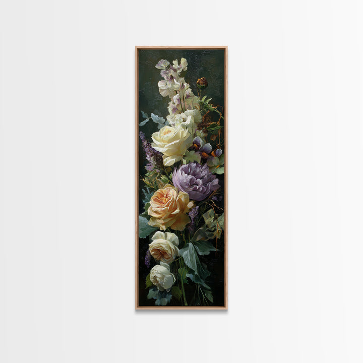 Romantic Candle and Floral Still Life Framed Canvas Print, Wedding Art, Unique Wedding Gift, Living Room Decor, Romance, WED-1x3-58