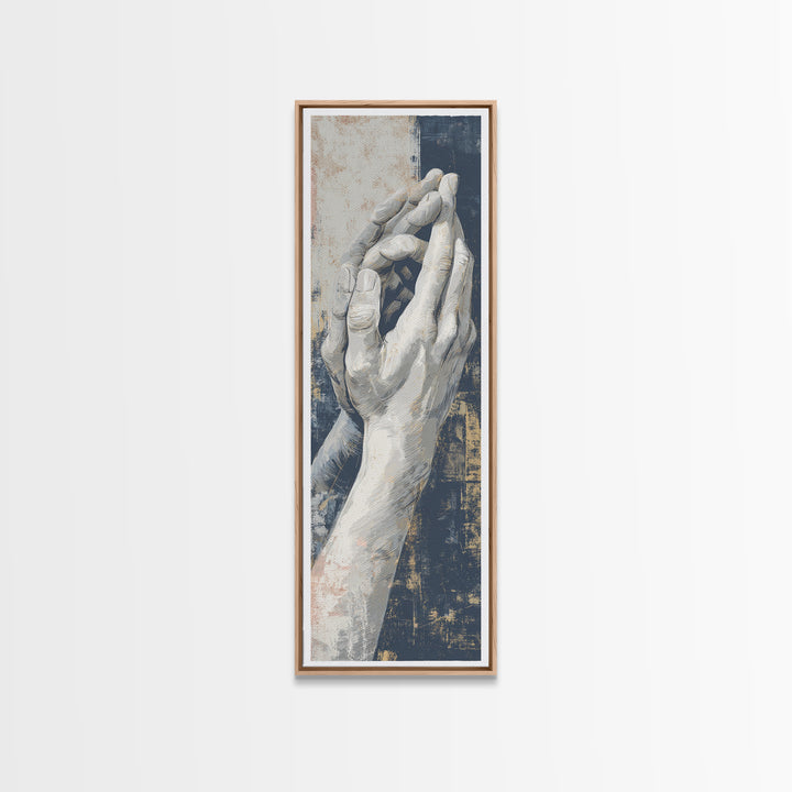 Hands Nearly Touching Framed Canvas Print, Wedding Art, Custom Portrait, Living Room Decor, Romance, Wedding Decoration, WED-1x3-76