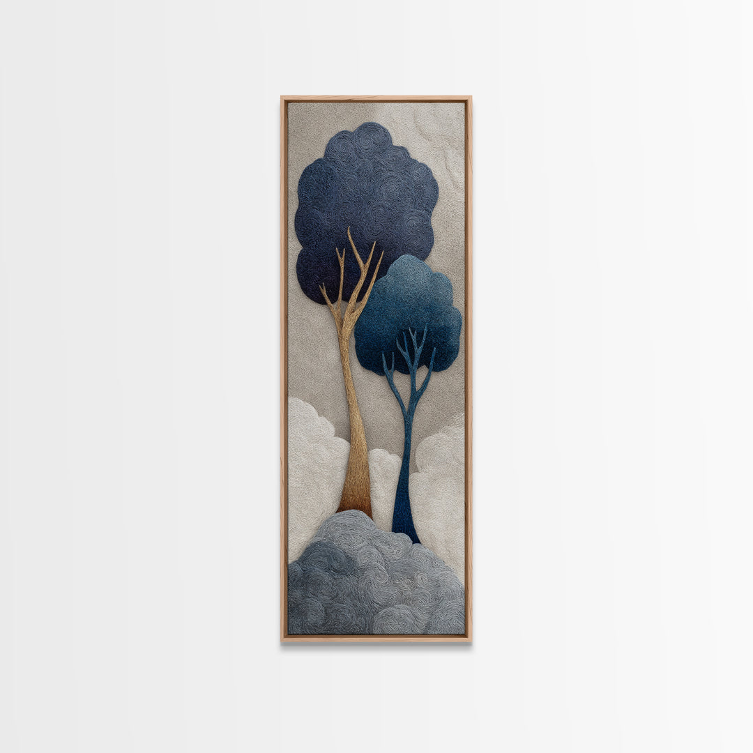 Two Intertwined Trees as Symbolic Artwork Framed Canvas Print, Wedding Art, Wedding Sign, Living Room Decor, Fine Art, Romance, WED-1x3-83