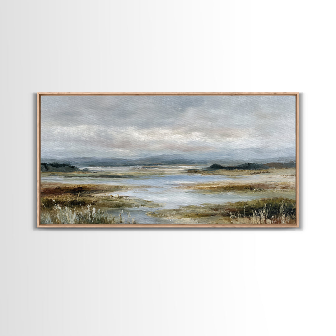 Blush Cloudscape with Dreamy Atmosphere Framed Canvas Print, Wedding Art, Luxury Decor, Living Room Decor, Oil Painting, WED-2x1-35