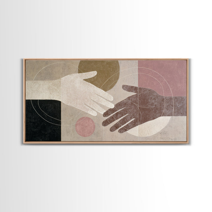 Hands Nearly Touching Canvas Print, Wedding Art, Contemporary Art, Living Room Decor, Abstract Art, Romance, Custom Art, WED-2x1-36