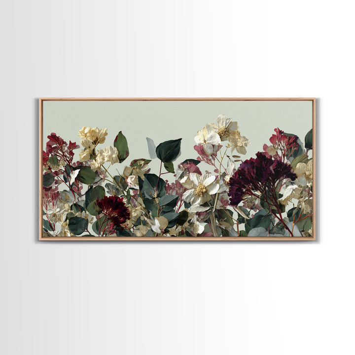Pressed Flowers from a Wedding Bouquet Canvas Print, Wedding Art, Wedding Table Decor, Living Room Decor, Fine Art, Romance, WED-2x1-76