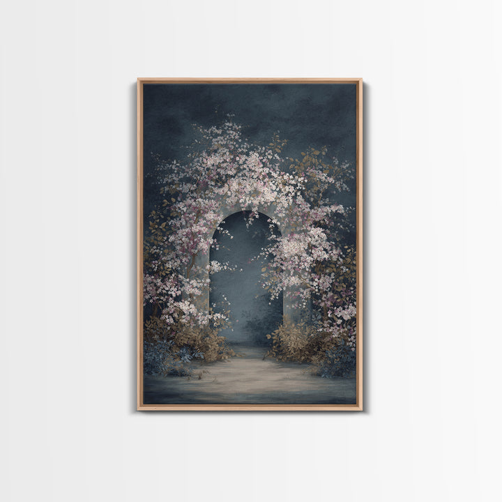 Romantic Garden Arch Covered Framed Canvas Print, Wedding Art, Modern Decor, Living Room Decor, Fine Art, Romance, Wedding Gift, WED-2x3-18