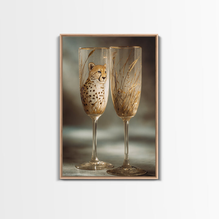 Champagne Glasses with Delicate Sparkle Canvas Print, Wedding Art, Art, Living Room Decor, Abstract Art, Romance, WED-2x3-62