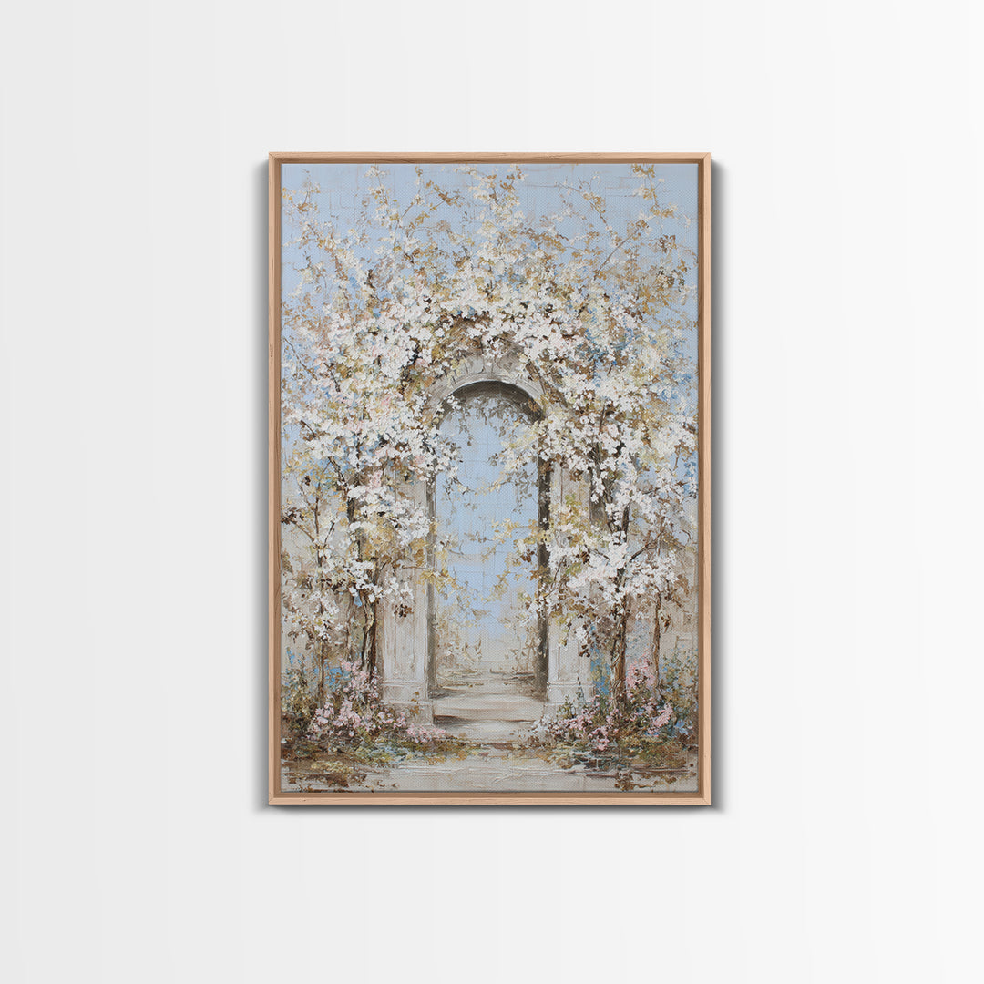 Romantic Garden Arch Covered Canvas Print, Wedding Art, Room Decor, Living Room Decor, Fine Art, Romance, Wedding Decor, WED-2x3-66