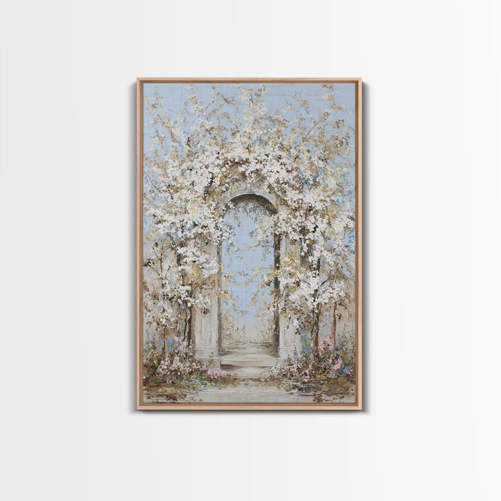 Romantic Garden Arch Covered Canvas Print, Wedding Art, Room Decor, Living Room Decor, Fine Art, Romance, Wedding Decor, WED-2x3-66
