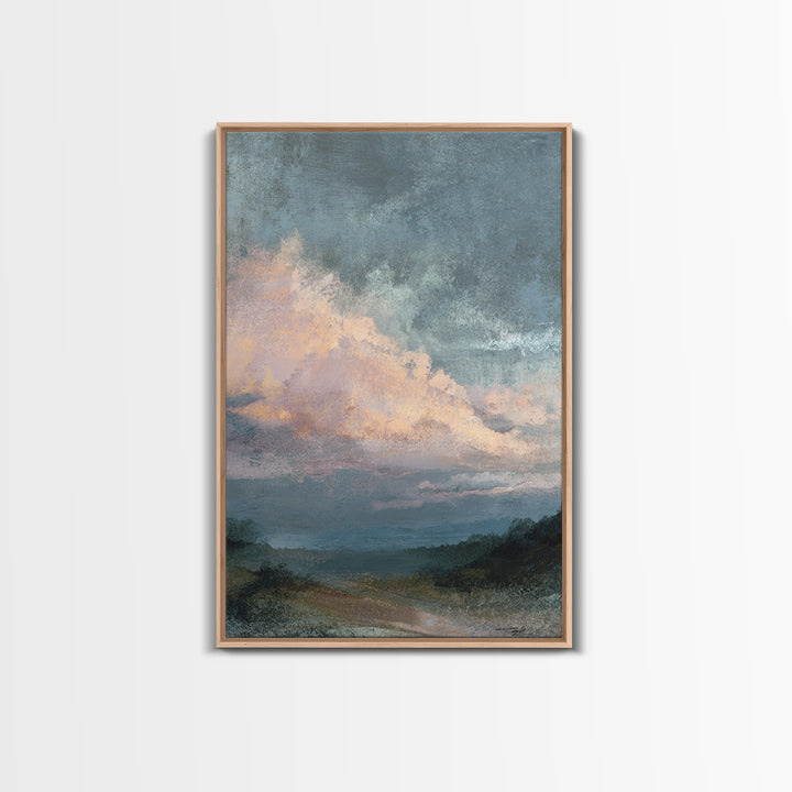 Blush Cloudscape with Dreamy Atmosphere Canvas Print, Wedding Art, Luxury Decor, Living Room Decor, Fine Art, Romance, WED-2x3-71