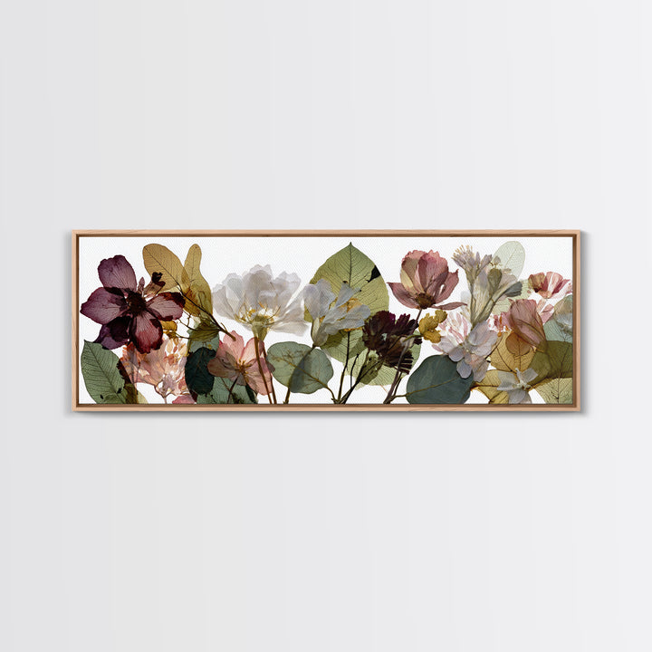 Pressed Flowers from a Wedding Bouquet Canvas Print, Wedding Art, Boho Decor, Living Room Decor, Fine Art, Romance, Art Print, WED-3x1-48