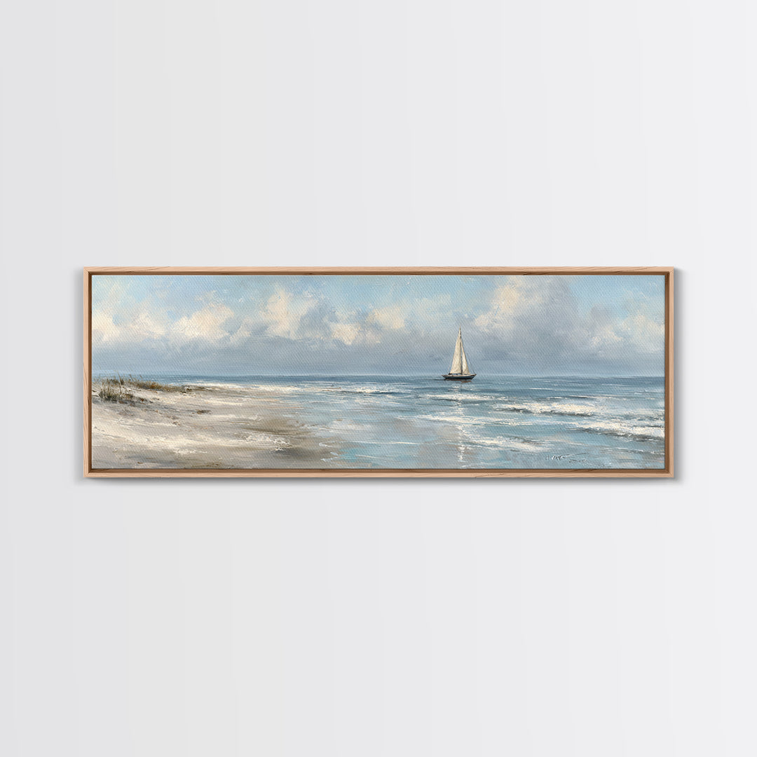 Honeymoon Coastal Sunset Framed Canvas Print, Wedding Art, Wedding Table Decor, Living Room Decor, Fine Art, Romance, WED-3x1-81
