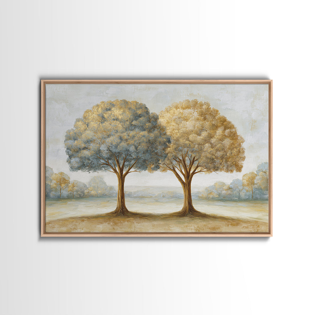 Two Intertwined Trees as Symbolic Artwork Canvas Print, Wedding Art, Wedding Gift, Living Room Decor, Fine Art, Romance, WED-3x2-3