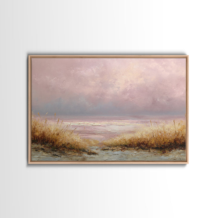 Blush Cloudscape with Dreamy Atmosphere Canvas Print, Wedding Art, Wedding Poster, Living Room Decor, Watercolor Art, Romance, WED-3x2-67