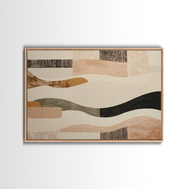 Lace Pattern Ivory Abstraction Framed Canvas Print, Wedding Art, Wedding Sign, Living Room Decor, Abstract Art, Romance, WED-3x2-71