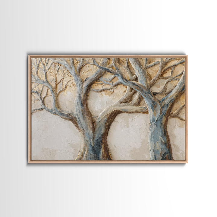 Two Intertwined Trees as Symbolic Artwork Canvas Print, Wedding Art, Custom Wedding, Living Room Decor, Fine Art, Romance, WED-3x2-75
