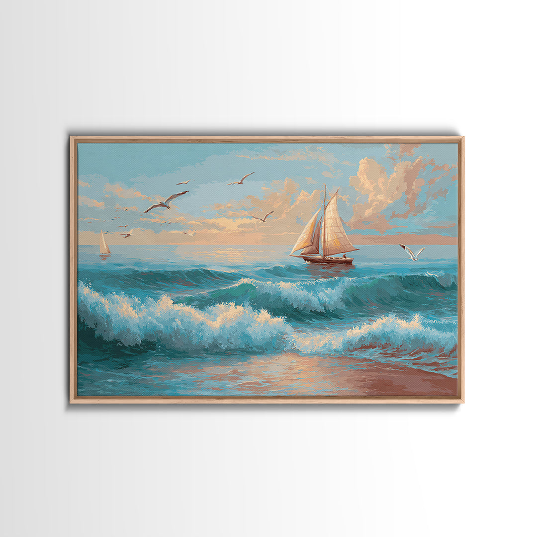 Honeymoon Coastal Sunset Canvas Print, Wedding Art, Bride and Groom, Living Room Decor, Fine Art, Romance, Neutral Decor, WED-3x2-93