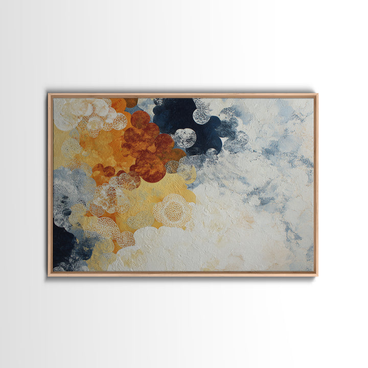 Lace Pattern Ivory Abstraction Framed Canvas Print, Wedding Art, Wedding Stationery, Living Room Decor, Abstract Art, Romance, WED-3x2-95