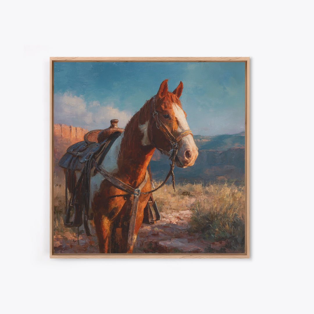Cactus and Red Rock Canyon Landscape Canvas Print, Western Art, Fine Art Print, Southwestern Decor, Fine Art, Frontier, WES-1x1-5
