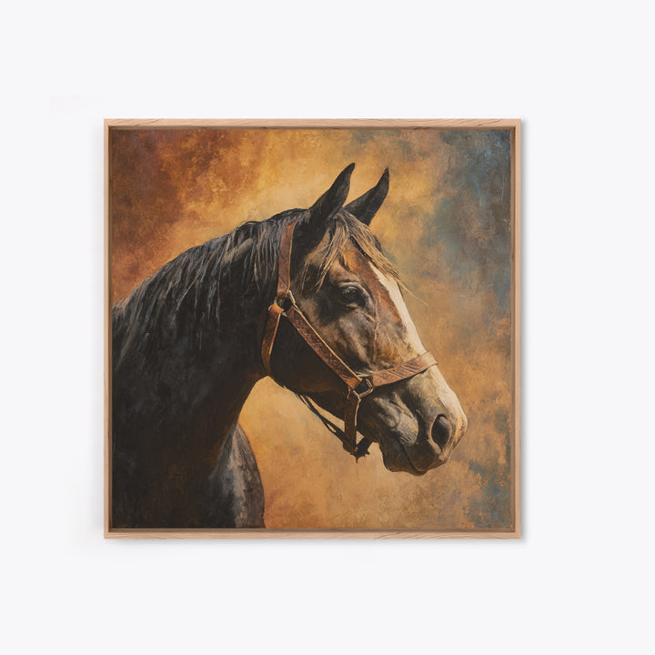 Wagon Wheel and Desert Sunset Framed Canvas Print, Western Art, Western Home Decor, Southwestern Decor, Oil Painting, Frontier, WES-1x1-68