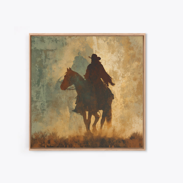 Buffalo Silhouette Beneath Enormous Sky Framed Canvas Print, Western Art, Original Art, Southwestern Decor, Fine Art, Frontier, WES-1x1-8