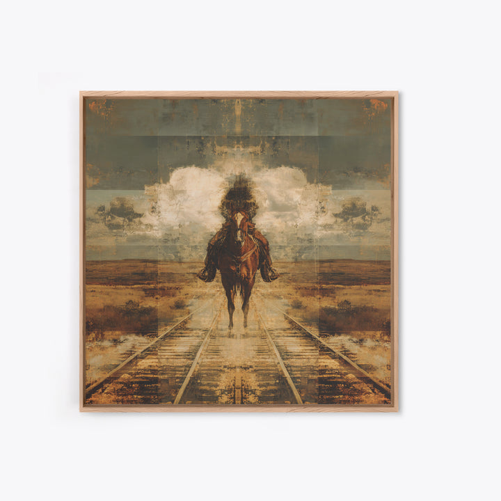 Train Crossing Western Plains Canvas Print, Western Art, Fine Art Print, Southwestern Decor, Fine Art, Frontier, Wall Decor, WES-1x1-95