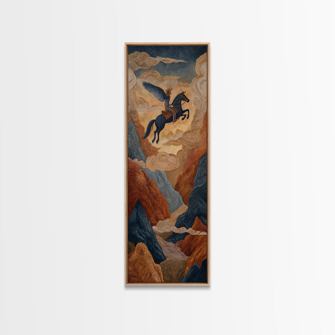 Eagle Flying Above Mountain Ridge Canvas Print, Western Art, Printable Art, Southwestern Decor, Frontier, Western Home Decor, WES-1x3-25