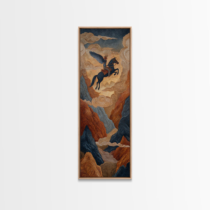 Eagle Flying Above Mountain Ridge Canvas Print, Western Art, Printable Art, Southwestern Decor, Frontier, Western Home Decor, WES-1x3-25