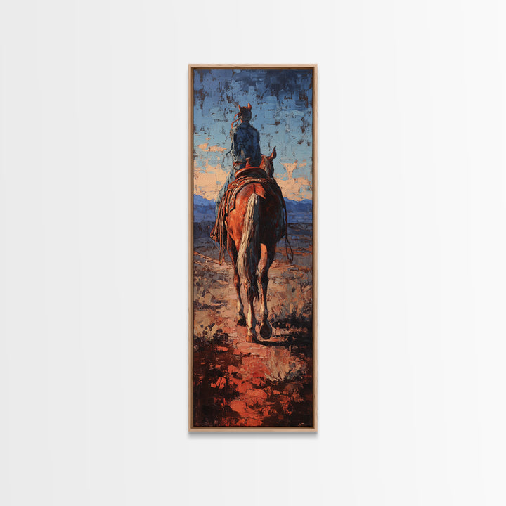 Cactus and Red Rock Canyon Landscape Canvas Print, Western Art, Western Prints, Southwestern Decor, Watercolor Art, Frontier, WES-1x3-41