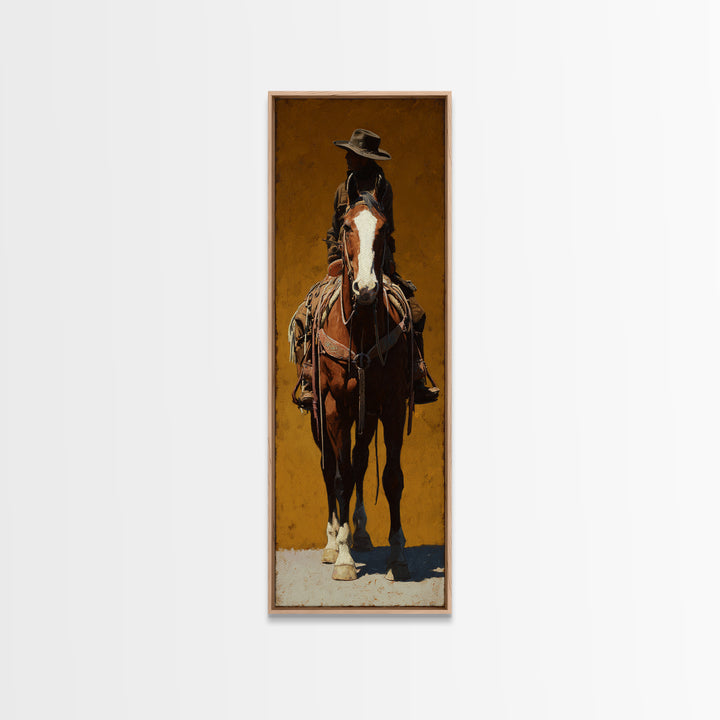 Saloon Playing Cards and Whiskey Still Life Framed Canvas Print, Western Art, Horse Art, Southwestern Decor, Abstract Art, WES-1x3-96