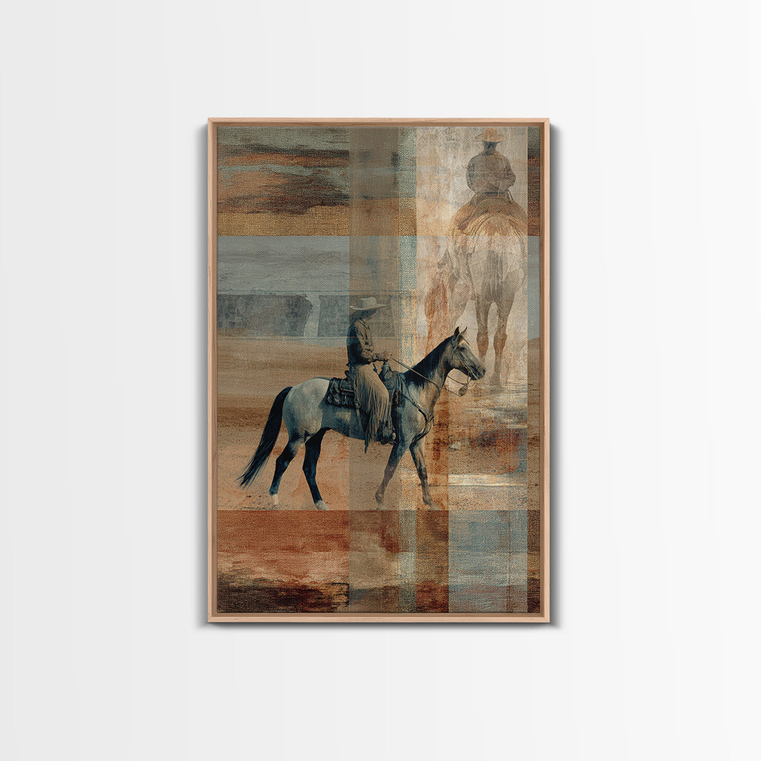 Southwestern Blanket Pattern Framed Canvas Print, Western Art, Original Art, Southwestern Decor, Fine Art, Frontier, Landscape, WES-2x3-25