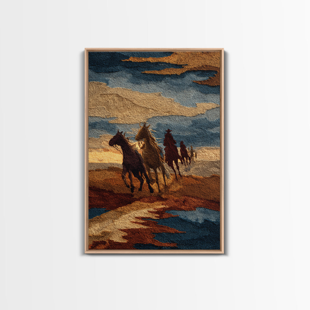 Southwestern Blanket Pattern Framed Canvas Print, Western Art, Digital Download Art, Southwestern Decor, Fine Art, Frontier, WES-2x3-97