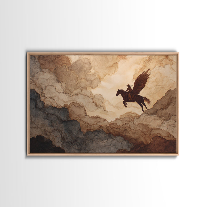 Eagle Flying Above Mountain Ridge Canvas Print, Western Art, Horse Wall Art, Southwestern Decor, Frontier, Luxury Decor, WES-3x2-17