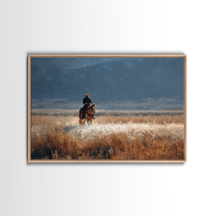 Train Crossing Western Plains Framed Canvas Print, Western Art, Farmhouse Decor, Southwestern Decor, Fine Art, Frontier, WES-3x2-99