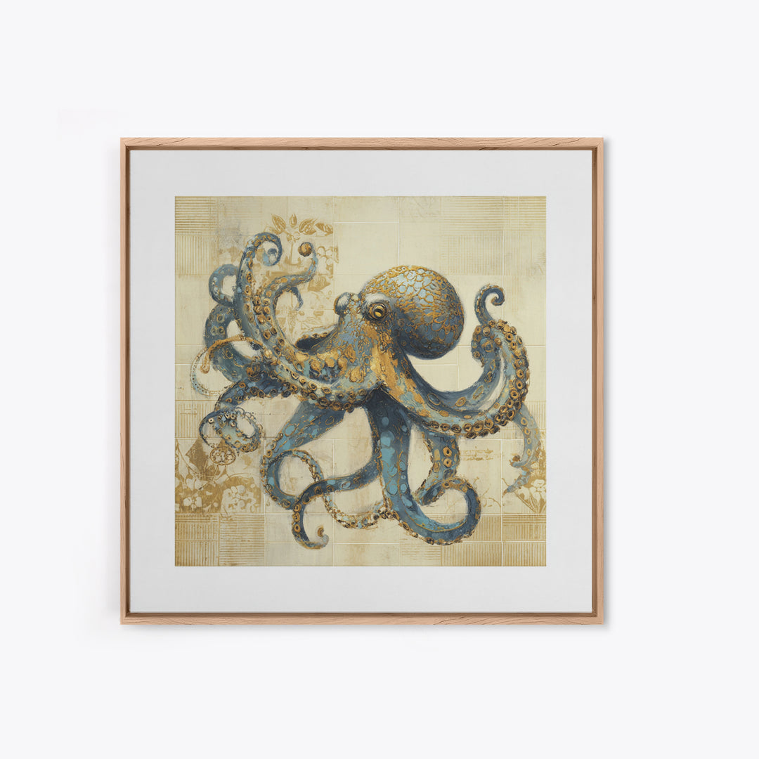 Octopus Conductor with Tiny Instruments Canvas Print, Whimsical Art, Dark Academia Decor, Living Room Decor, Fine Art, Wonder, WHI-1x1-18