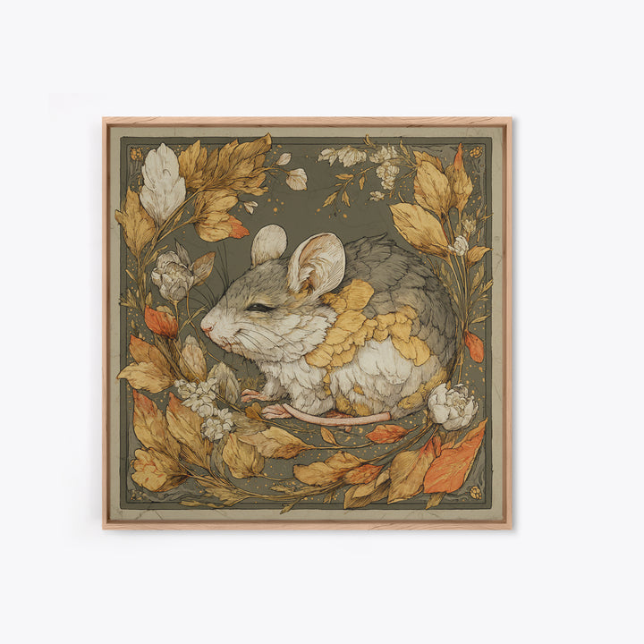 Mouse Ballerina in a Rose Garden Canvas Print, Whimsical Art, Abstract Wall Art, Living Room Decor, Watercolor Art, Wonder, WHI-1x1-35