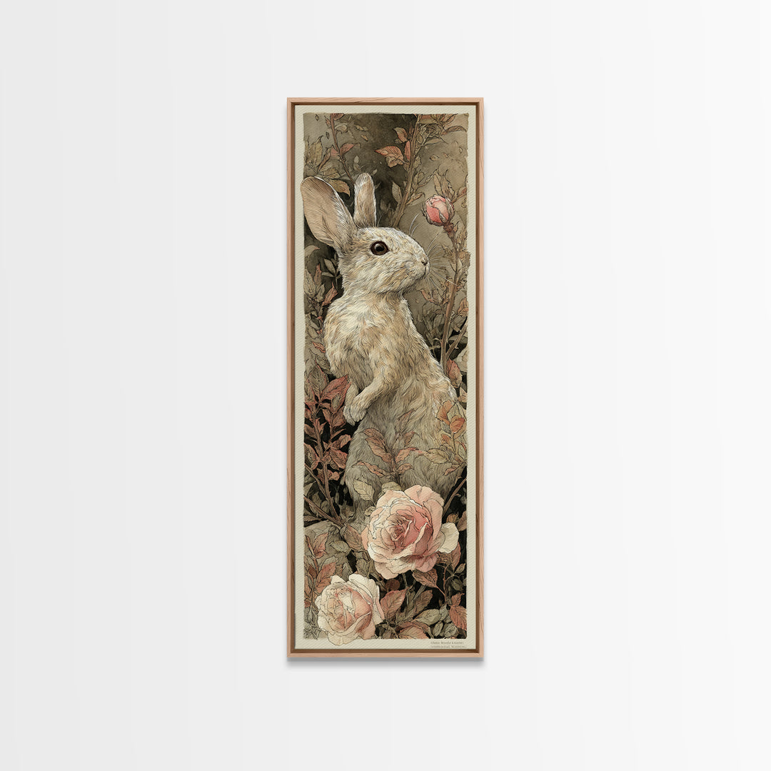 Mouse Ballerina in a Rose Garden Canvas Print, Whimsical Art, Digital Print, Living Room Decor, Watercolor Art, Wonder, WHI-1x3-23